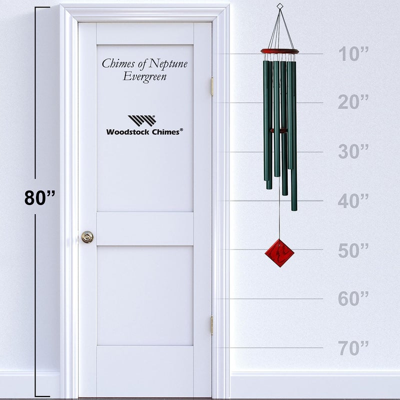 Woodstock Chimes Neptune Wind Chime for Outside 54" Large Evergreen, Deep Tone Sound for Outdoor Garden, Patio, Porch Decor, Encore Collection DCE54 - Image 3